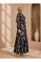 Moda Başak Summer Patterned Mango Fabric Comfortable Fit Dress - 2