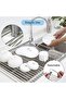 Over The Sink Dish Drying Rack, Roll up Sink Dish Drainer Rack Multipurpose Foldable Kitchen Stainless Steel Dish Rack Drying Rack - 2