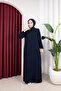 Medina Silk Plain Elif Ferace (Navy Blue) - 7