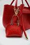 Women's Red Drawstring Crossbody Hand and Shoulder Bag with Charm Accessories - 6