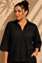 Women's Plus Size Scallop Embroidered Half-Lined Shirt and Pants 2-Piece Set (Not Stretchy) - 2