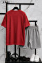 Bklyn Printed Cotton Fabric Unisex T-Shirt-Grey Shorts Set - 2