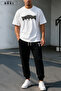 Trust Issue Printed Oversize T-Shirt & Black Pants Tracksuit Set