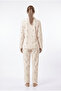 Buttoned front waffle fabric ivy pattern seasonal pajama set - 3
