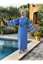 Flared Sleeves, Three-Stripe Accessory Detail, Loose Fit, Dress That Can Be Worn on Casual and Special Occasions. - 5