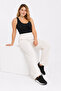Women's Plus Size Beige, Elastic Waist, Pocketed, Relaxed Fit Pants 65N39459 - 6