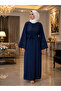 Flared Sleeves, Three-Stripe Accessory Detail, Loose Fit, Dress That Can Be Worn on Casual and Special Occasions. - 6