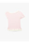 Slim Fit Color Contrast Layered Round Boat Neck Short Sleeve T-Shirt - 2