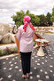 Pink Shoulder Ruffle Waist Tie Shirt - 4