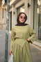 Women's Triangle Belted Wide-Leg Pants and Blouse Set in Fat Green - 3