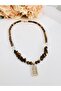 : Tiger's Eye Crystal Quartz Natural Stone Baguette Necklace 47 cm - 4