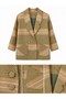 90S Retro Model Oversize Design Plaid Jacket Women's Olive Color - 7