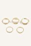 Women's 5-Piece Stone Yellow Ring I1273Axns