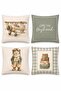 Airplane and Teddy Bear Patterned 4-Piece Children's and Baby Pillowcase Set - 3