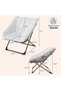 Folding reclining armchair with comfortable cushion and metal frame, suitable for indoor and outdoor use, in living rooms, studies, bedrooms and gardens (White) - 7