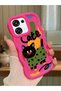 Oppo F31 5g Compatible Case Camera Protector Red Silicone Couple Phone Case Cat Pattern