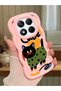 Redmi Note 14 Pro 4g Compatible Case Camera Protector Pink Silicone Couple Phone Case Cat Pattern