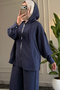 5645 - Stylish Comfortable Cotton Fabric Hooded Casual Women's Set - 3