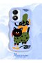 Vivo Y02S Compatible Case Camera Protector Blue Silicone Couple Phone Case Cat Pattern - 2