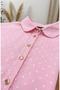 Viscose Fabric Polka Dot Shirt 6240-04 Pink - 4