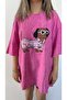 100% Cotton Premium Design Oversize T-Shirt Pink Sausage Dog Ladybug Leopard Mickey Lobster
