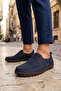 Secure 1823-1-N Navy Blue Nubuck Genuine Leather Men's Shoes