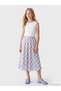 Two Mt Shop Quality Lcw Kids Blue Elastic Waist Plaid Patterned Girls' Skirt