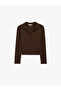 Camisole Long Sleeve Slim Fit Polo Collar T-Shirt - 5