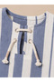 Baby Boy Striped Linen Look Shorts Set with Lace-Up Detail for Summer - 6