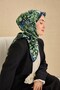 Twill Silk Scarf Milky Way Black Green 90X90 - 3