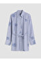 Blue Striped Belted Women's Shirt Tunic