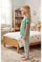Girl's 100% Cotton Compact Combed Cotton Buttoned Crew Neck Pajama Set - 2
