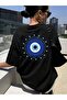 Women's Good Vibes Only Evil Eye Printed Crewneck T-Shirt