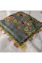 Handmade Needlework Writing, Scarf, Yemeni, Mevlit Cover, Head Cover, 4 Sides Embroidered, 100% Cotton, 100*100cm - 6