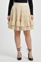 Women Textured Mini Skirt, Beige