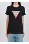 Black Women's Crew Neck Slim Fit T-Shirt W6Yi54K4870-Jblk - 2