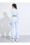 Blue Thumbhole Detail Ls Crop Top And Broad Waist Flared Pants Set - 5