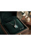 316L Steel Chain Silver Color Green Zircon Stone Lucky Necklace - 4
