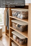 6 Pieces 15Lt Elora Organizer Box - Multi-Purpose Storage Box with Lockable Lid for Cabinets Beige - 2