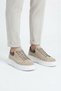 Zrj144 Premium Quality Lace-Up High Sole Casual Men's Sneaker Cream Suede - 3