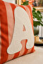 Punch Embroidered Throw Pillow Cover - 43*43 cm - Orange Letter a - Pnk001 - 2
