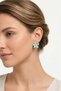 Water Green 5 Petal Flower Gold Women's Earrings - 2