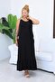 Plus Size Strappy Cotton Lycra Dress with Pocket Detail - 6