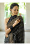 Black Banarasi Silk Saree - KTZ1007 | Black - 2