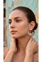 Zircon Stone Swivel Hoop Earrings Double Layer Openable Design 1.5 cm Diameter Gold Color Stylish Women's Earrings