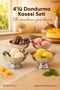 Set of 4 Stainless Metal Ice Cream Bowls with Stand Presentation Bowls 120 ml Ice Cream Dessert Bowls