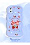 iPhone X Compatible Case Camera Protector Blue Silicone Couple Phone Case Strawberry Pattern - 2