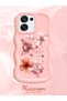 Oppo A6 Pro 5g Compatible Case Camera Protector Pink Silicone Couple Phone Case Floral Pattern - 2