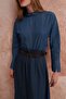 Dark Blue-Beli Pleated Detailed Denim Skirt - 4