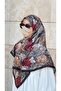 وشاح قطني بنقشة جونكا - أسود - 6